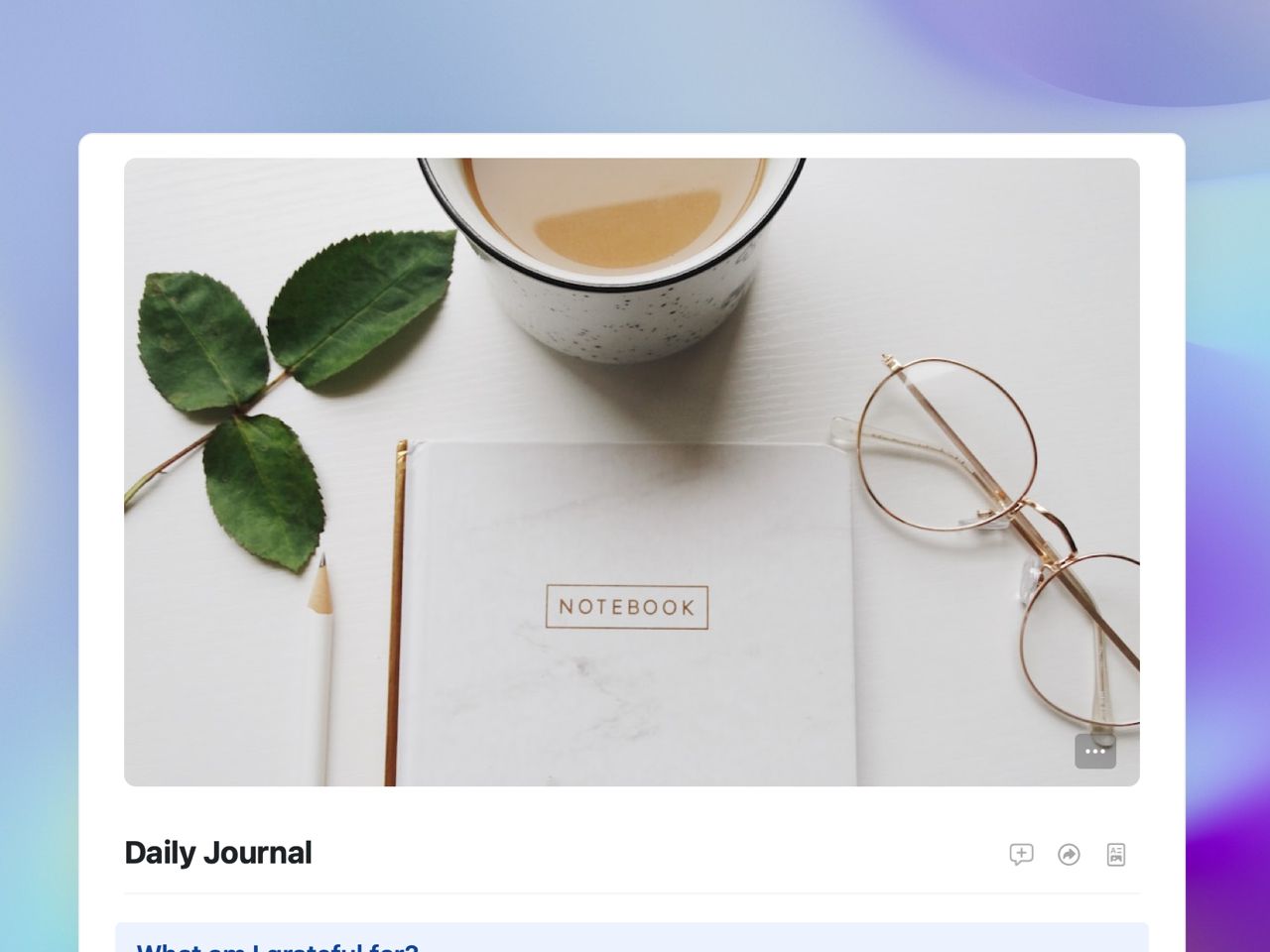 Screenshot of a Daily Journal Template