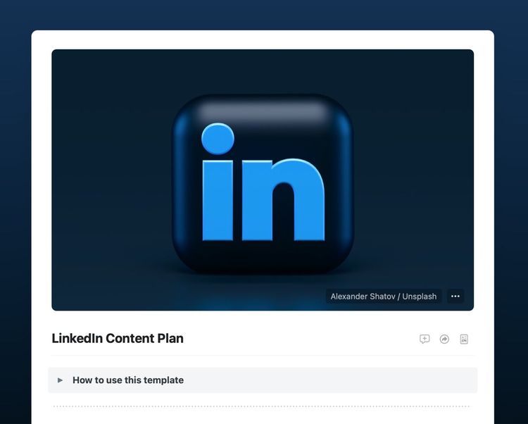 LinkedIn Content Planner | Free Craft Template