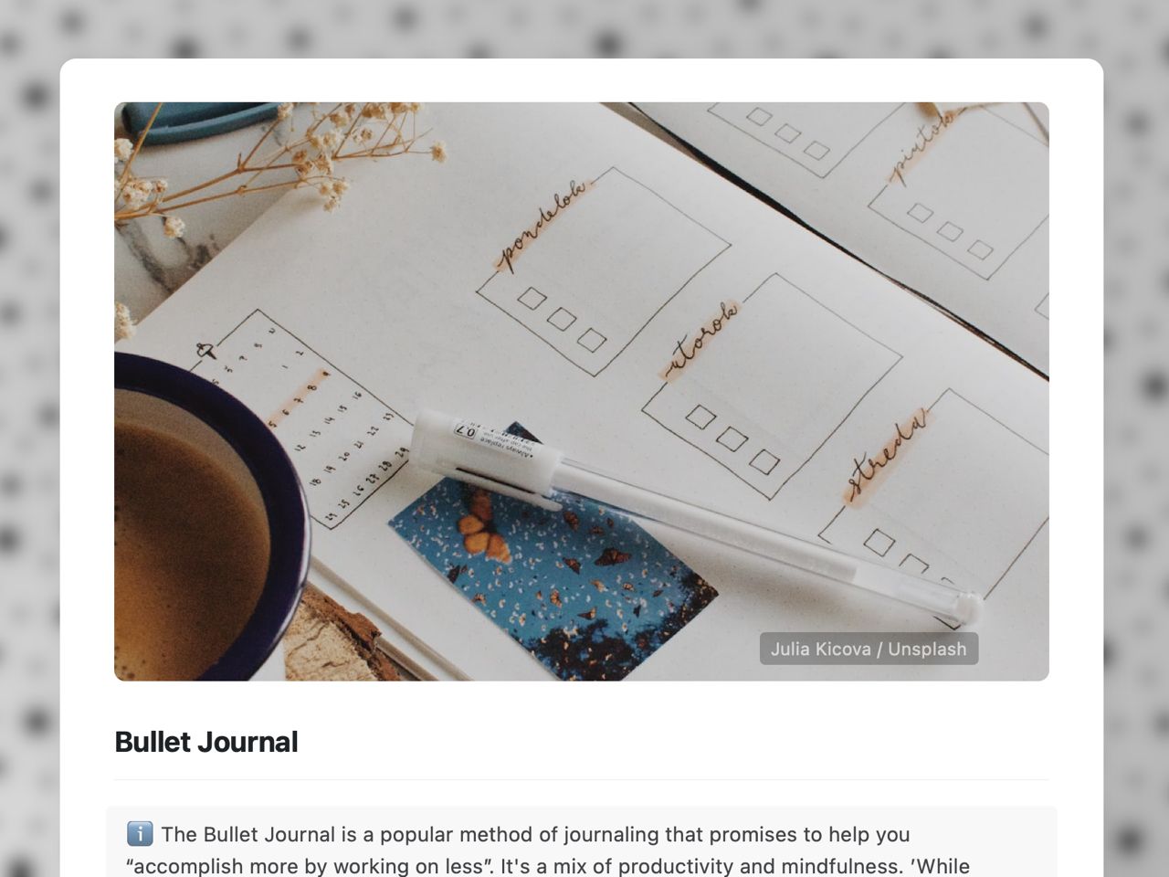 Free Bullet Journal Template