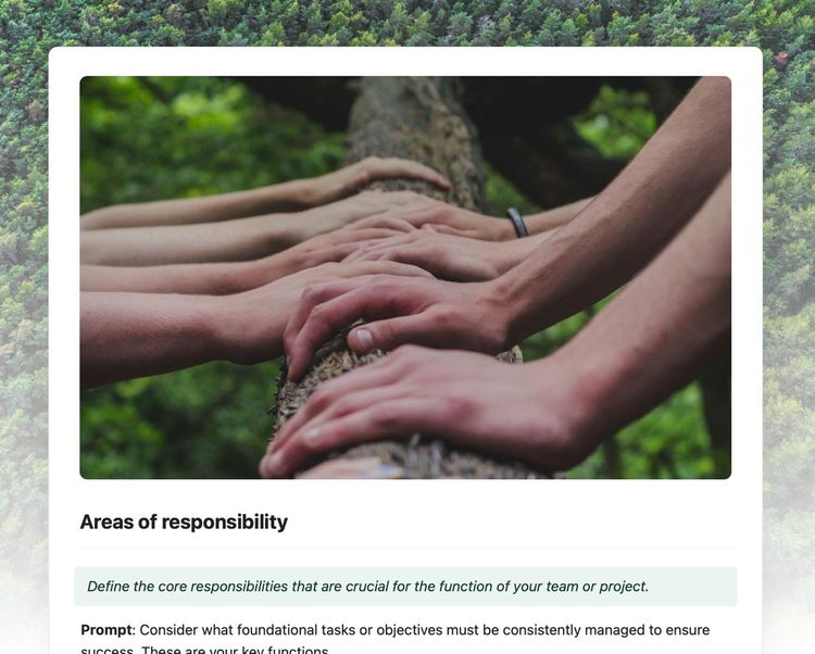 Areas of responsibility Free Craft Template