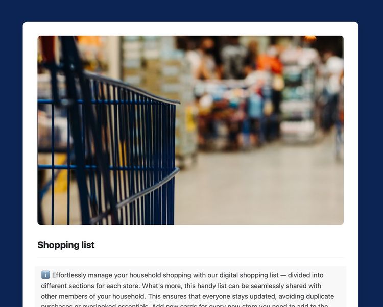 Shopping list | Free Craft Template