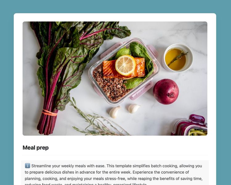 Meal prep | Free Craft Template