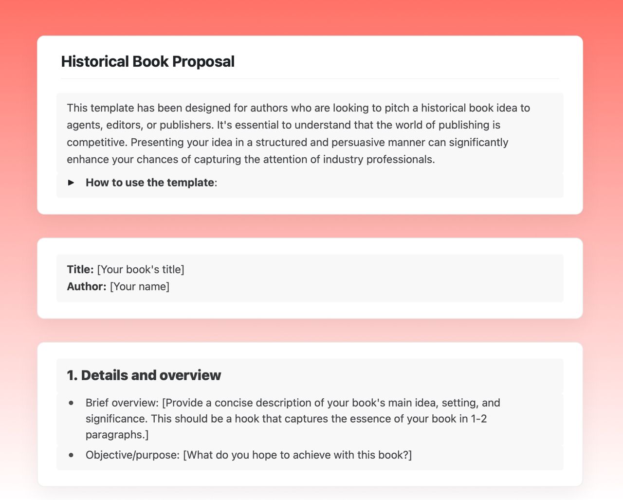 Book Proposal Template